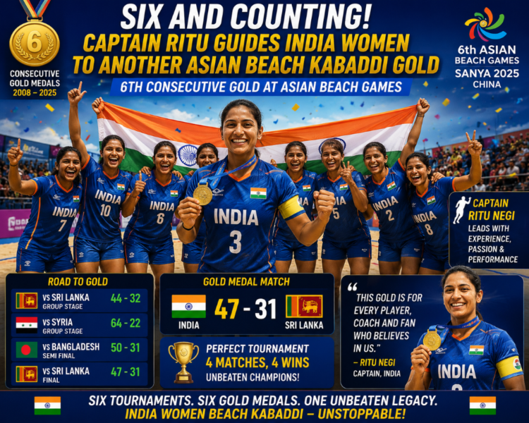 India Women Win Sixth Asian Beach Kabaddi Gold
