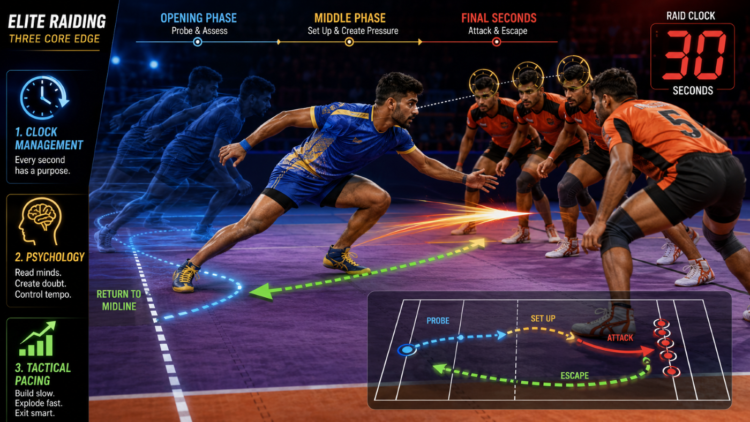 A Deep Dive Into the Clock Management, Psychology, and Tactical Pacing Required by Elite Raiders 1 How Elite Kabaddi Raiders Master Time and Tactics