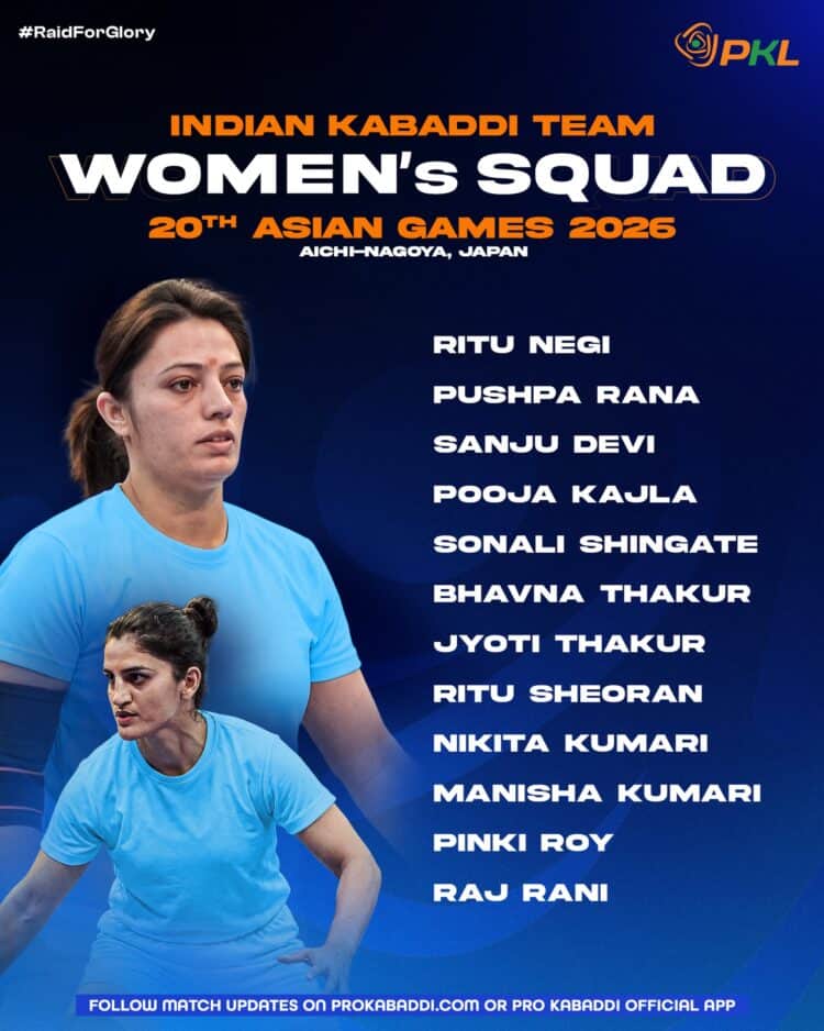 Asian Games 2026: 4 Himachal Pradesh Women Named in India’s Kabaddi Squad 1 4 Himachal Women Named in India’s Asian Games 2026 Kabaddi Squad