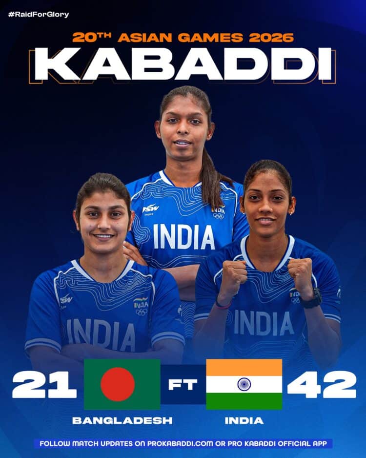 India Women Beat Bangladesh 42-21 to Start Asian Games Kabaddi Title Defence