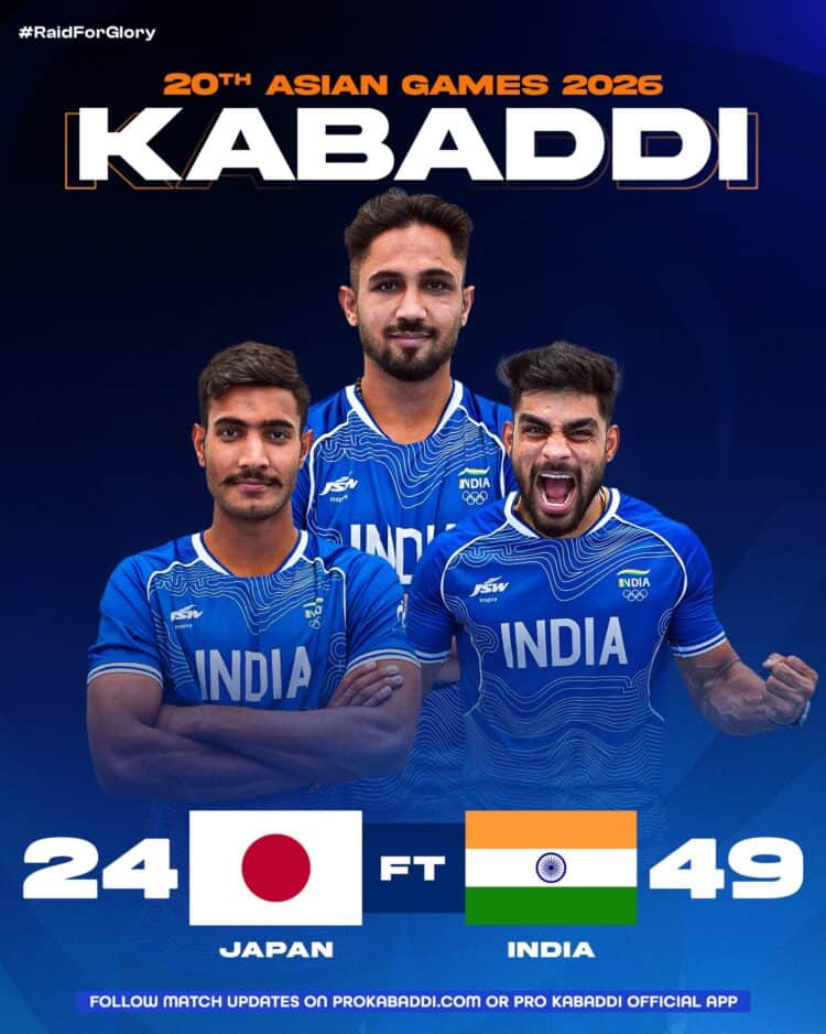 India vs Japan Kabaddi Highlights: India Win 49-24 at Asian Games 2026