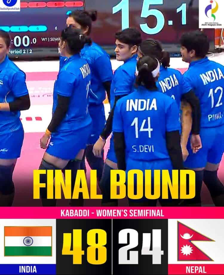 India Women Beat Nepal to Reach Asian Games Kabaddi Final